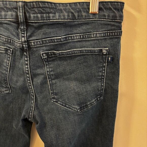 Anthropologie Pilcro Dark Wash Flare Jeans Raw Hem Size 28 - Picture 8 of 12